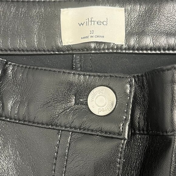 Aritzia Wilfred Melina Tall High Rise Faux Leather Straight Leg Pants Womens 10 - Picture 4 of 13